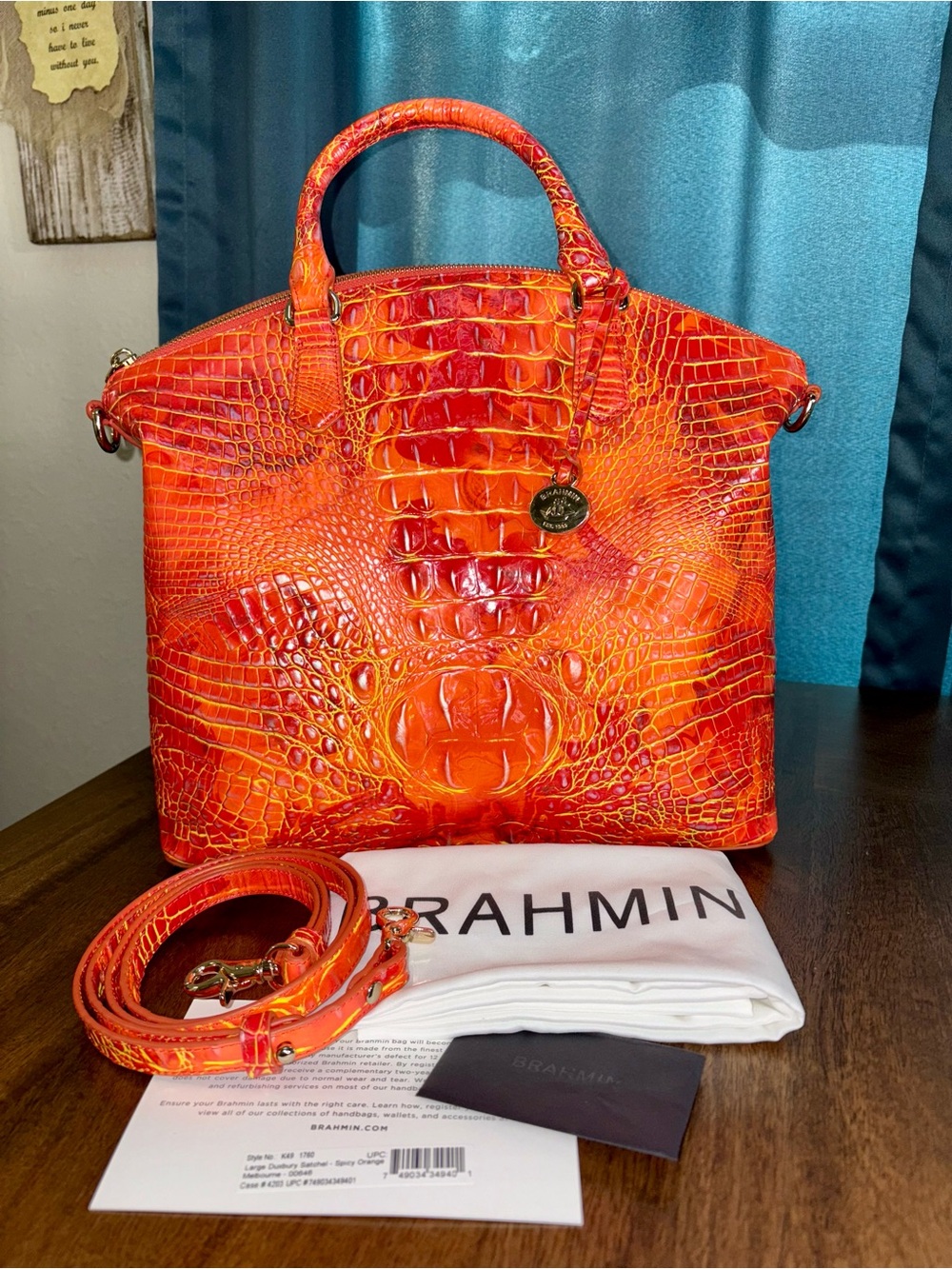 **SOLD**Brahmin EUC Lrg Duxbury - Spicy Orange - FRONT EYE - Like New - Picture 1 of 16